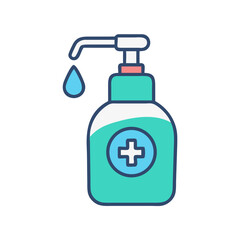 Fototapeta premium Hand Sanitizer Pump Bottle Icon Representing Hygiene and Germ Protection