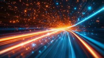 Obraz premium Abstract Speed Lights Motion Background with Dynamic Blur Effects, Minimalistic Design with Copy Space for High-Energy Visuals