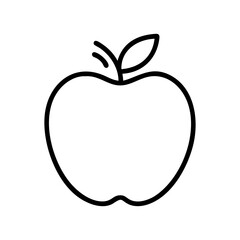 Apple illustration in black and white line art style