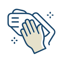 Fototapeta premium Hand Wiping Surface Icon Representing Cleaning and Sanitation