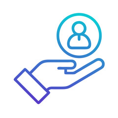 Hand with User Icon Representing Customer Interaction and Personalized Support