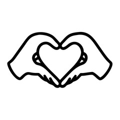 Obraz premium Heart Hands Icon Representing Love or Unity and Compassionate Support