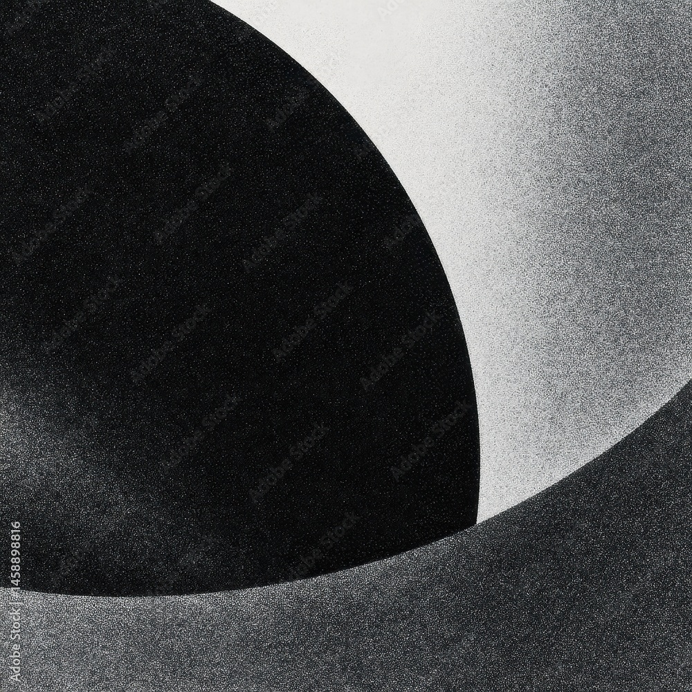 Poster abstract monochrome shapes creating a dynamic visual flow with smooth curves and shadows
