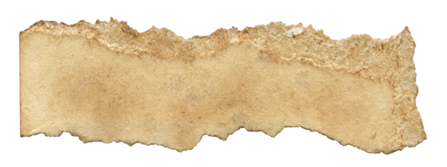 Rustic Vintage Torn Paper with Grunge Surface. Aged Ripped Piece for Scrapbooking and Collages