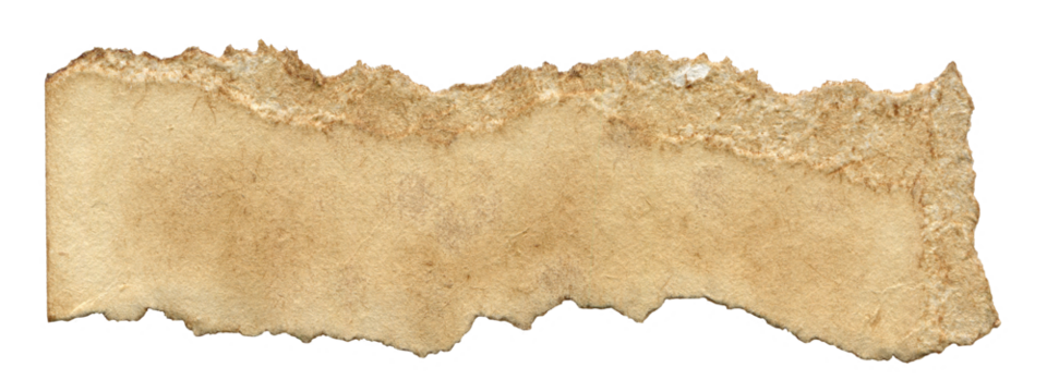 Rustic Vintage Torn Paper with Grunge Surface. Aged Ripped Piece for Scrapbooking and Collages