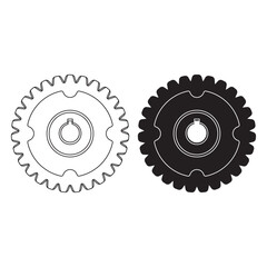 Minimal worm gear icon vector in black and white outline style—perfect for mechanical, industrial, or engineering designs, UI UX elements, or machine part illustrations.