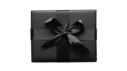 black gift box with ribbon