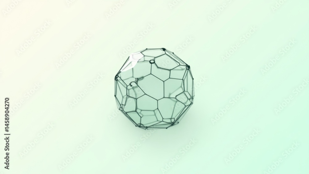 Aufkleber thcv. elegant green diamond. isolated 2d isometric illustration. delicate glass sphere, resembling d