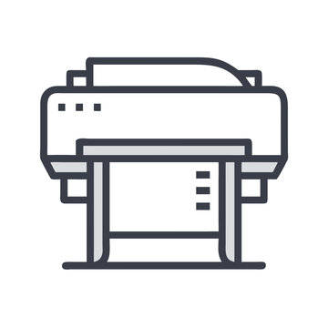 Large Format Plotter Printer Icon Representing Wide-Scale Printing Equipment
