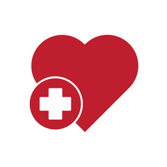 first aid heart color icon