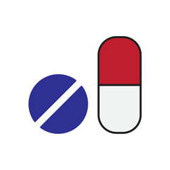 red and blue pills  icon