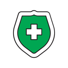 Obraz premium first aid kit color icon