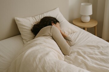 Peaceful sleep in cozy bedroom.