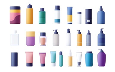 Set of makeup products isolated on a white background