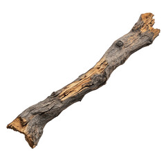Naklejka premium Wooden branch, white isolate background