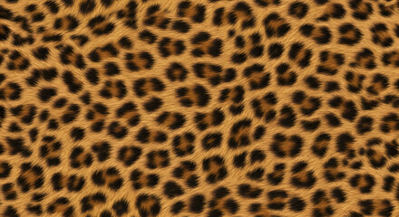 Seamless Leopard Print Texture: Golden Brown and Black Animal Fur Pattern