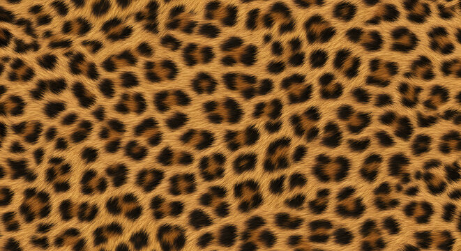 Fototapeta Seamless Leopard Print Texture: Golden Brown and Black Animal Fur Pattern