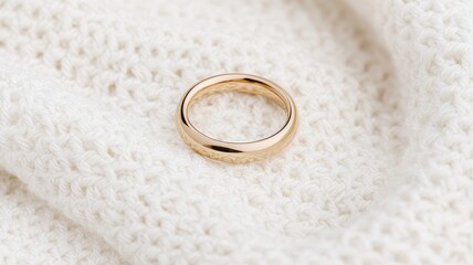 A close-up of a bohemian wedding ring resting on a white surface, showcasing intricate details and elegance.
