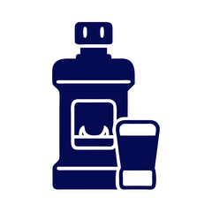 Obraz premium Mouthwash Bottle Icon Representing Oral Hygiene or Fresh Breath Product