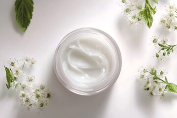 White cosmetic cream texture isolated on a White background