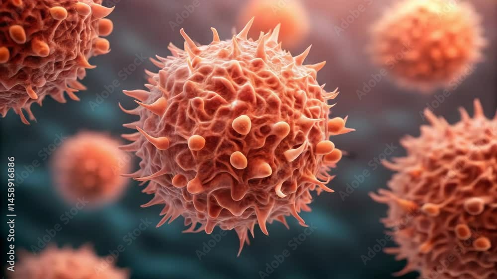 Aufkleber detecting cancer concept,microscopic particles of virus exploring their unique structure and intrica