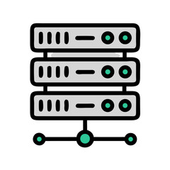 Network Server Rack Icon Representing Data Storage or IT Infrastructure
