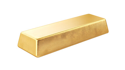 Luxurious Large Gold Bar Side View Isolated on White Background