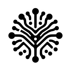 Abstract Circuit Tree Icon: Modern Tech & Organic Fusion