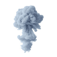 Fototapeta premium A dramatic cloud of blue smoke rises gracefully against a transparent background, creating an intriguing visual effect that captures the essence of movement and fluidity.