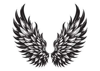 vector silhouette angel wings logo silhouette, black angel wings logo icon design vector, flying eagle bird wing vector silhouette, wings logo icons vector silhouette design on white background.