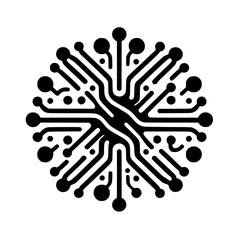 Abstract Circuit Board Design in Black and White