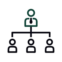 Obraz premium Organizational Hierarchy Structure Icon Representing Company Workflow or Team Management