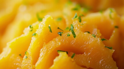 Close Up of Creamy Mashed Sweet Potato with Herbs