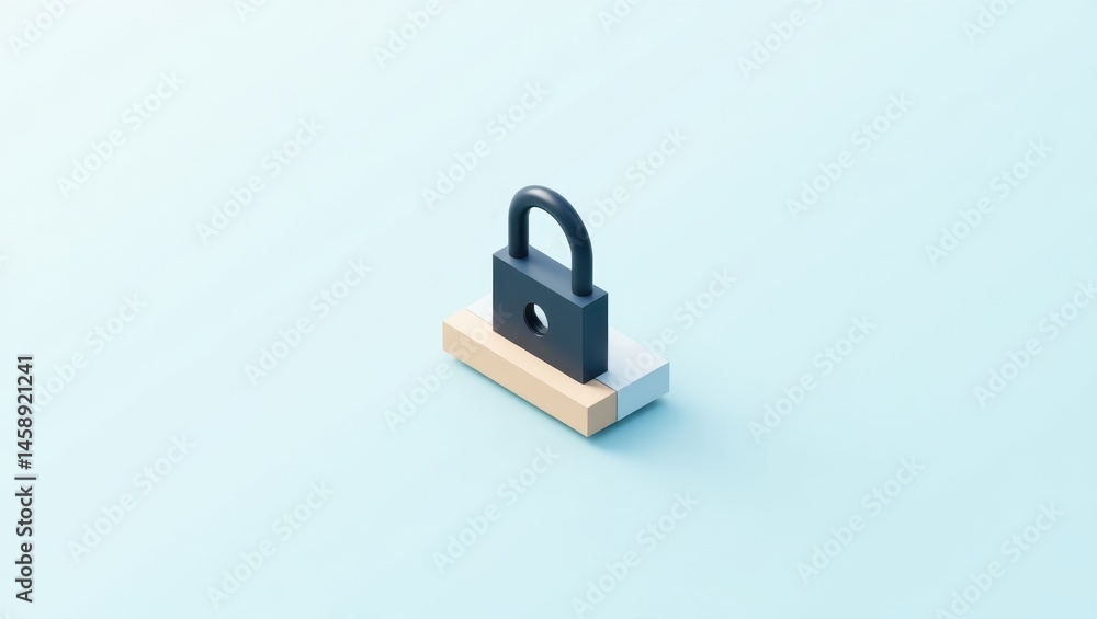 Aufkleber time-based one-time password. secure block lock. isolated 2d isometric illustration. small padlock s