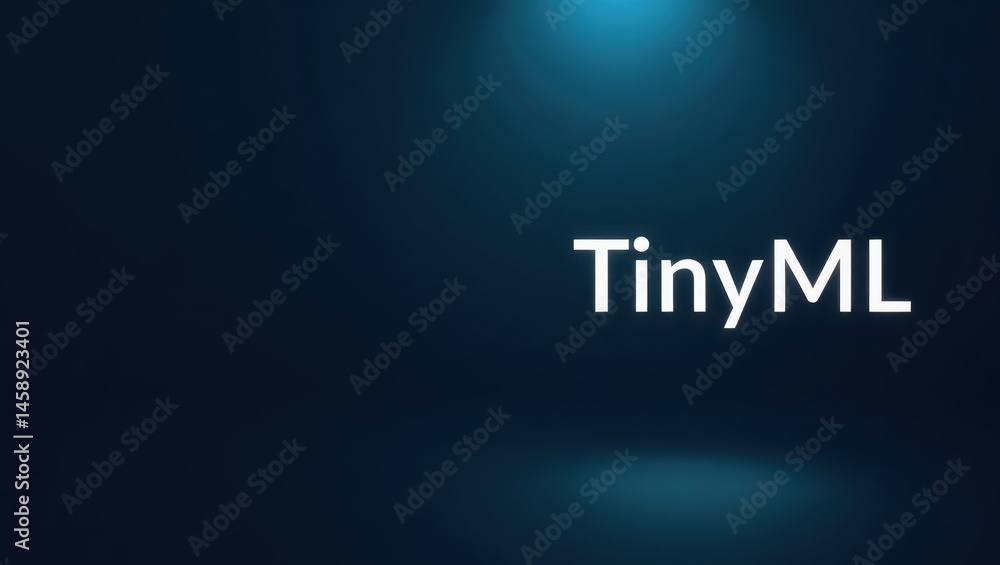 Aufkleber tinyml. embracing micro intelligence. product ad banner copy text. tinyml logo shines brightly with 