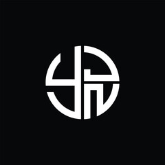 YJN logo YJN icon YJNvector YJN monogram YJNletter YJNminimalist YJN Circle YJNflat Unique modern flat abstract logo design.