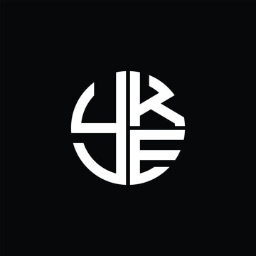 YKE logo YKE icon YKEvector YKE monogram YKEletter YKEminimalist YKE Circle YKEflat Unique modern flat abstract logo design.