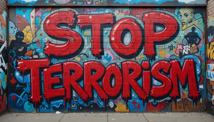 graffiti art of STOP TERRORISM