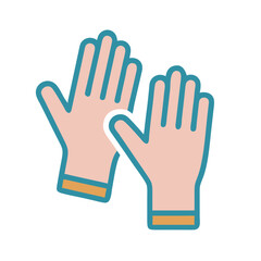 Obraz premium Rubber Cleaning Gloves Icon Representing Hand Protection for Cleaning Tasks