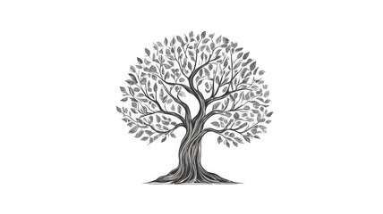 tree hand drawn icon vector icon isolated