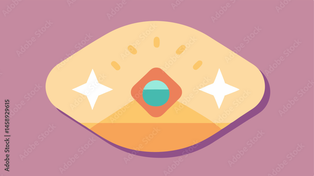 Poster light effects an illustration of a patch on the forehead surrounded by soft glowing light effects to