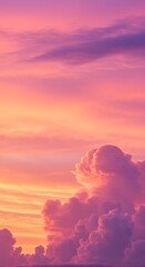 Spectacular Sunset with Illuminated Clouds for Phone Background Wallpaper