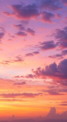 Vibrant Sunset Sky with Colorful Clouds for Phone Background Wallpaper 