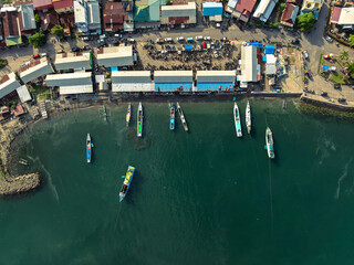 Fleet of Boats in a Seaside Market Scene
