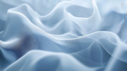 Obraz premium Abstract Draped Light Blue Fabric with Subtle Texture, Elegant and Smooth Waves, Soft Light, Minimalist Style. : Generative AI