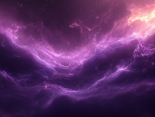 Purple cosmic nebula, glowing gas clouds