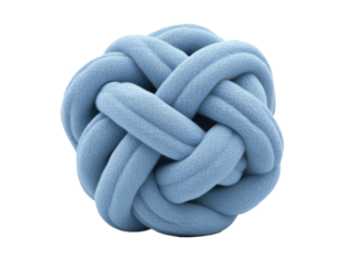 Soft blue knot cushion for relaxation and home decor, cut out