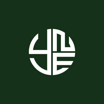 YNE logo YNE icon YNEvector YNE monogram YNEletter YNEminimalist YNE Circle YNEflat Unique modern flat abstract logo design.
