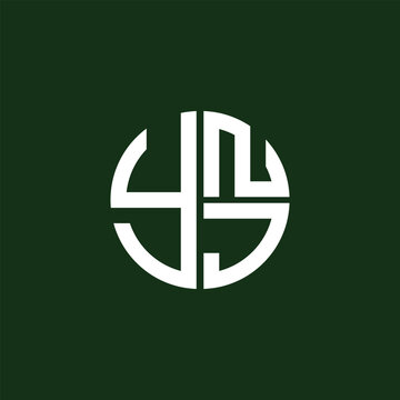 YNJ logo YNJ icon YNJvector YNJ monogram YNJletter YNJminimalist YNJ Circle YNJflat Unique modern flat abstract logo design.