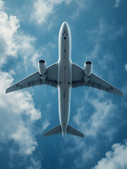Fototapeta premium A Large Passenger Aircraft Passing Overhead